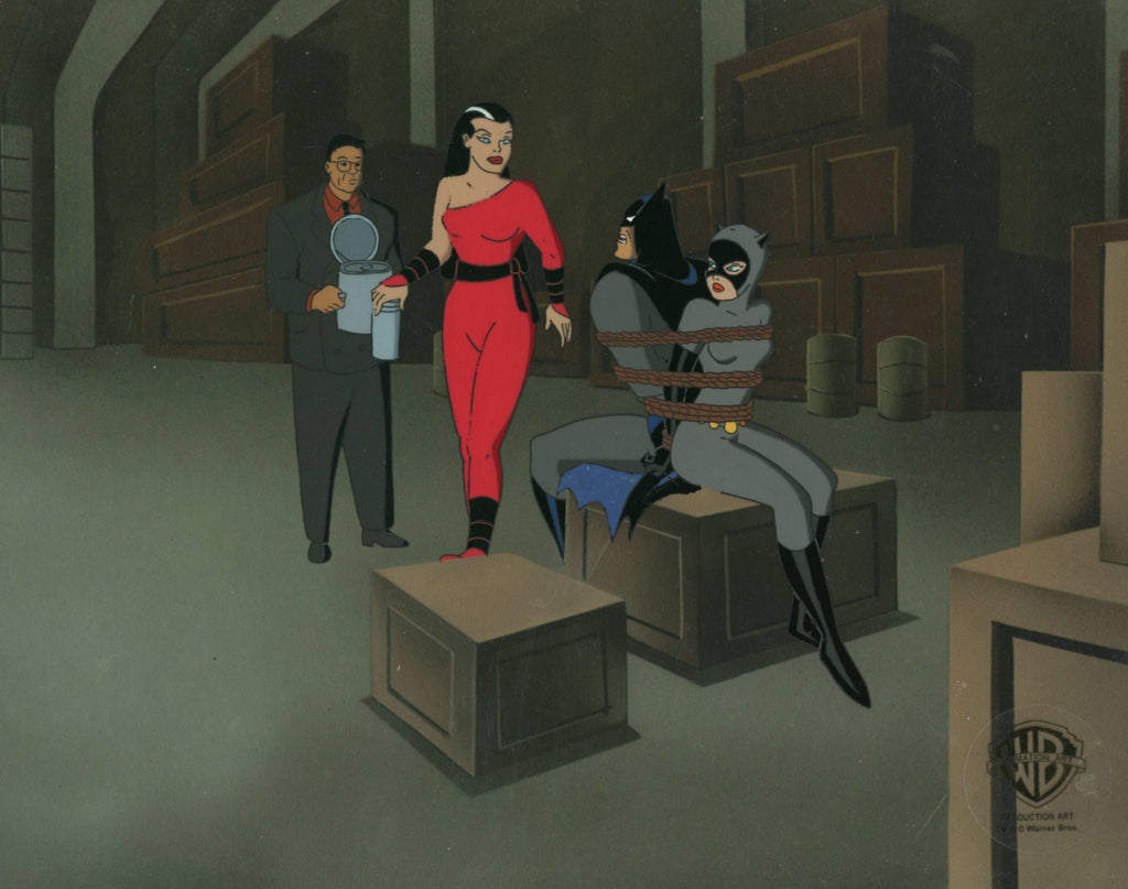 Batman The Animated Series Original Production Cel: Batman, Catwoman, Red Claw, and Stern - Choice Fine Art