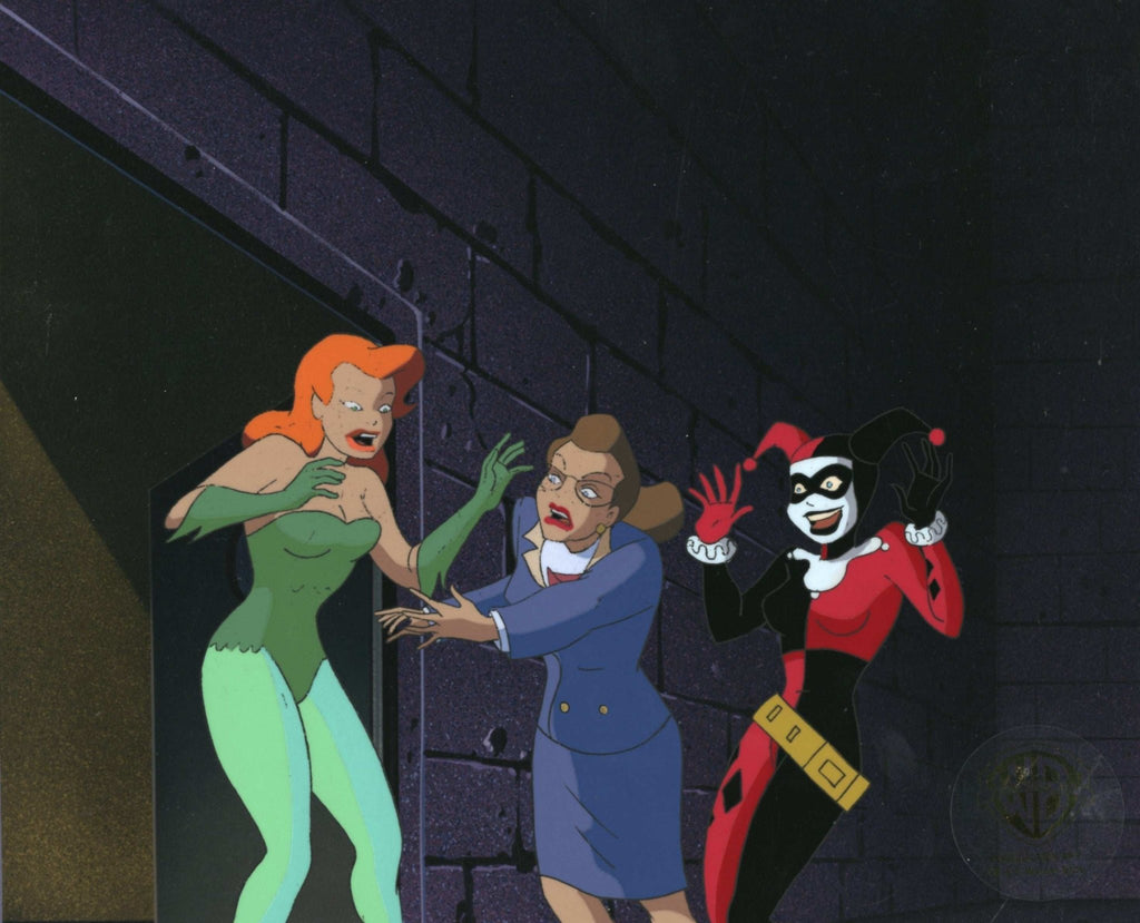 Batman The Animated Series Original Production Cel: Harley Quinn, Poison Ivy and Van Dorne - Choice Fine Art