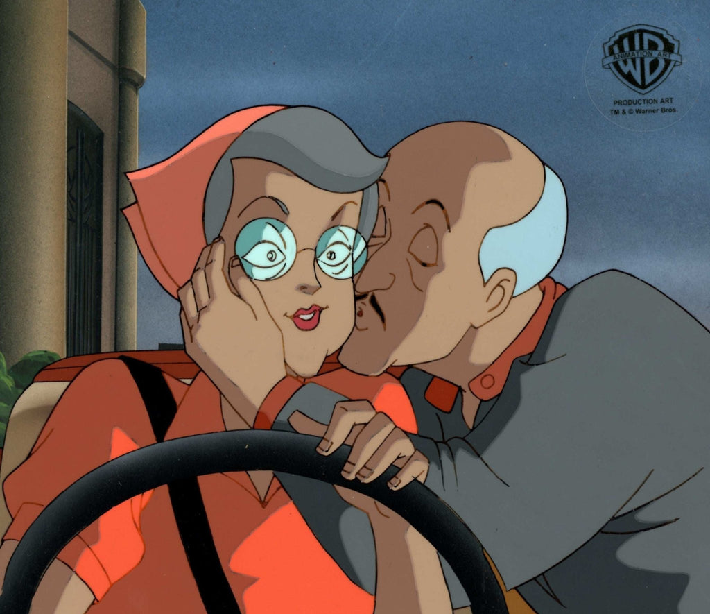 Batman The Animated Series Original Production Cel On Original Background: Alfred and Maggie Page - Choice Fine Art