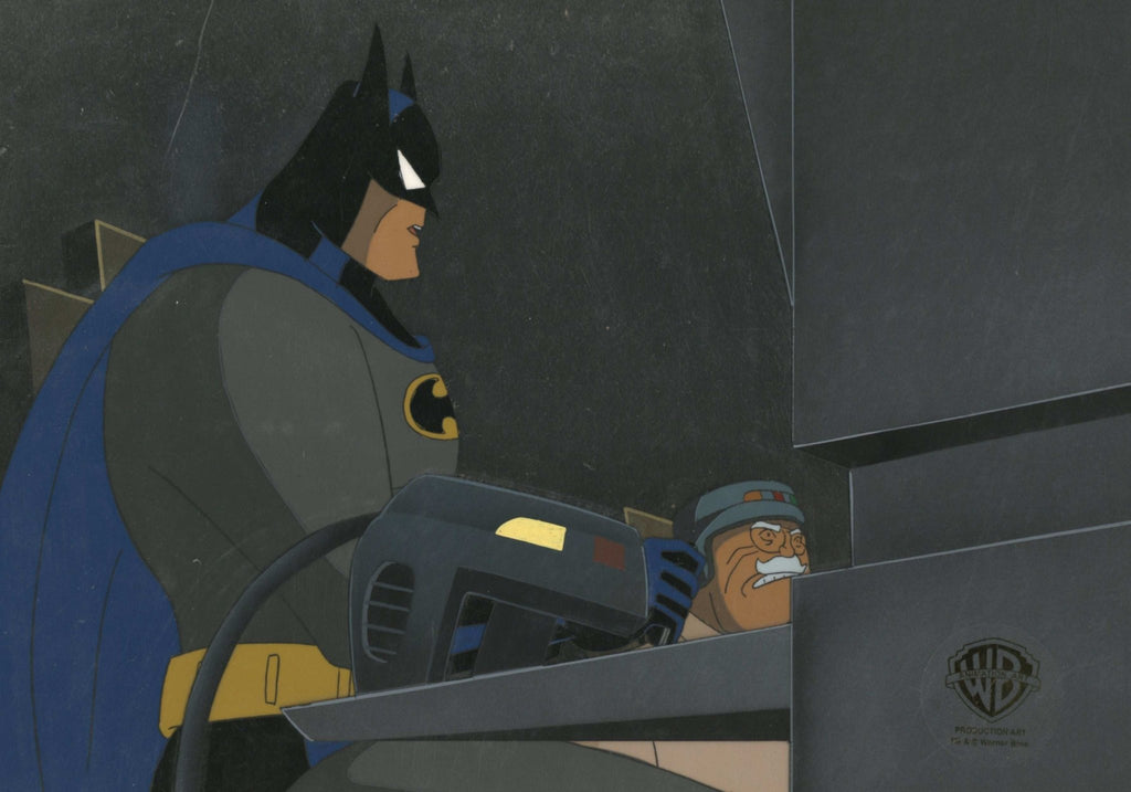 Batman The Animated Series Original Production Cel On Original Background: Batman and Commissioner Gordon - Choice Fine Art