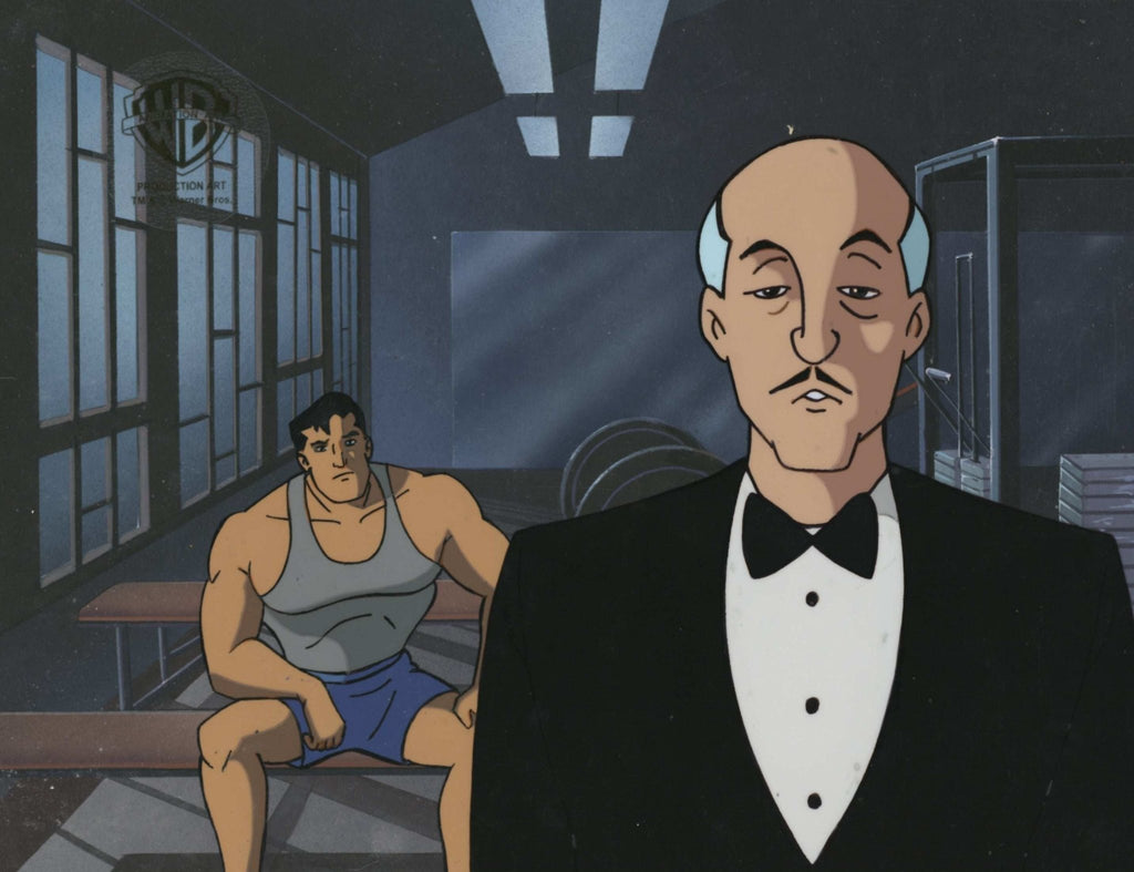 Batman The Animated Series Original Production Cel On Original Background: Bruce Wayne and Alfred - Choice Fine Art