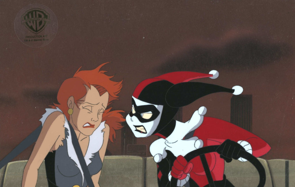 Batman The Animated Series Original Production Cel On Original Background: Harley Quinn and Veronica Vreeland - Choice Fine Art
