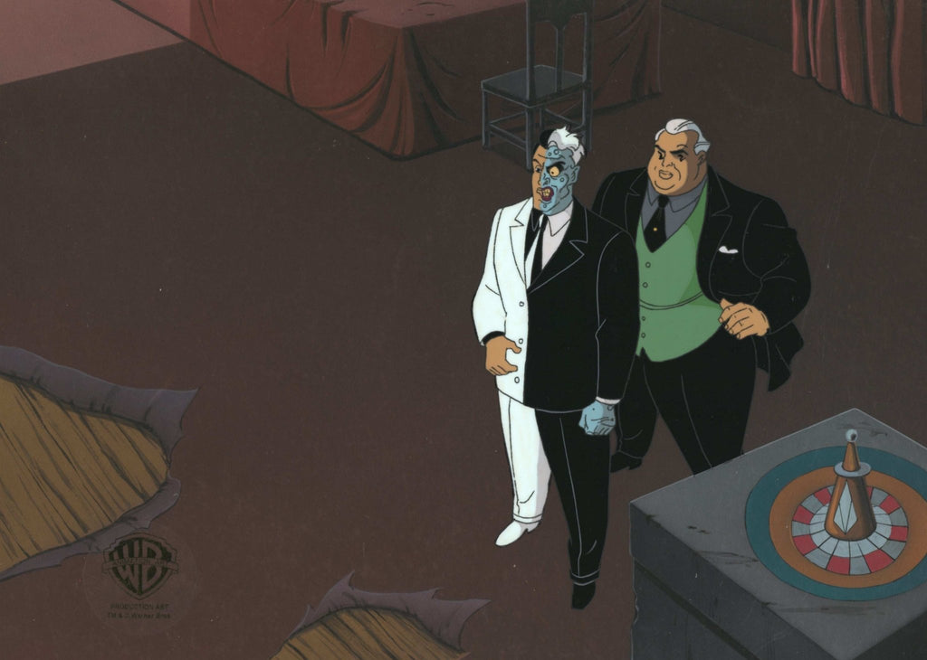 Batman The Animated Series Original Production Cel On Original Background: Two-Face and Rubert Thorne - Choice Fine Art