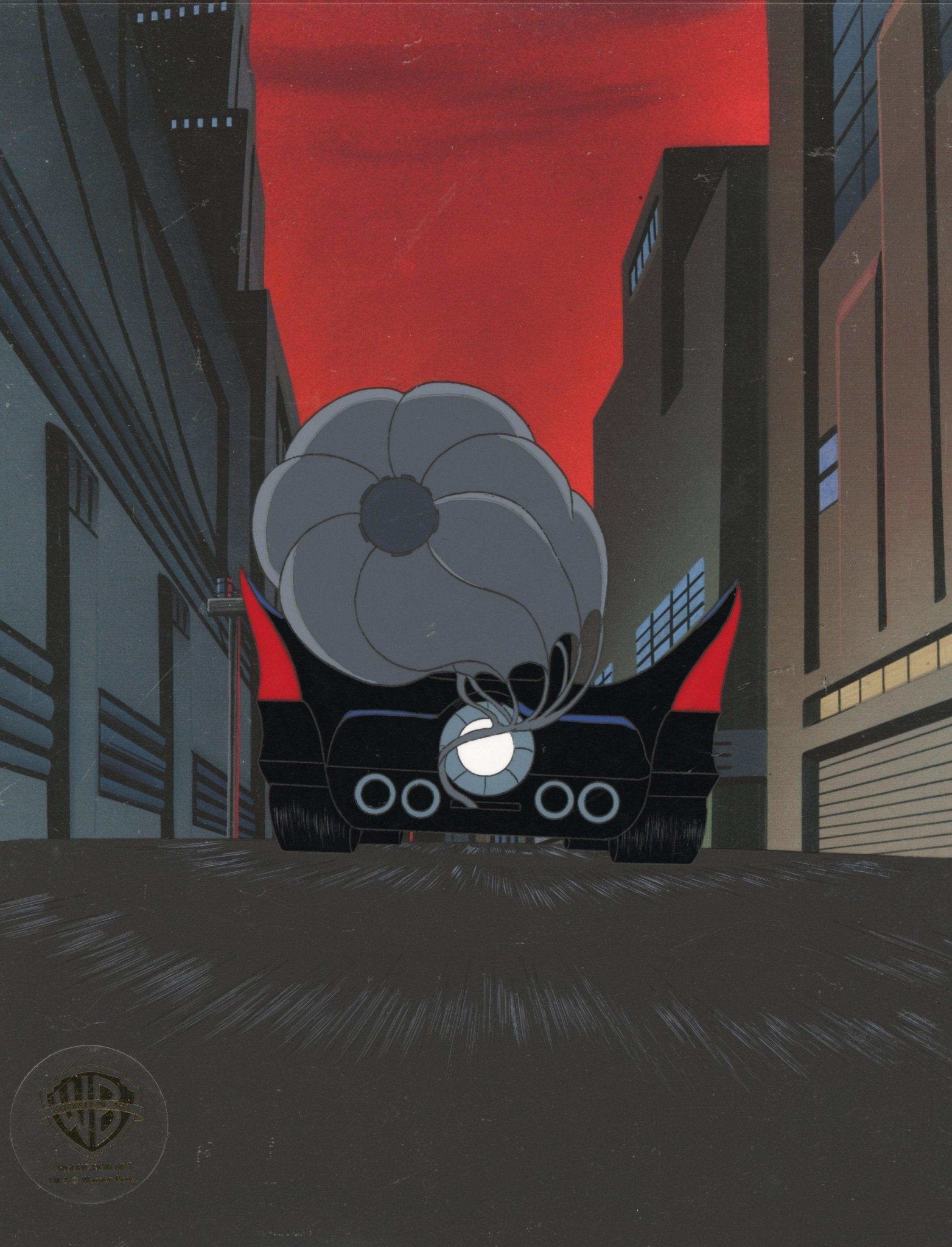 The New Batman Adventures Original Production Cel: Batmobile and
