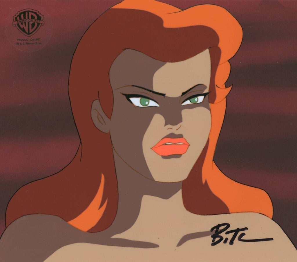 Batman The Animated Series Original Production Cel with Matching Drawing Signed by Bruce Timm: Poison Ivy - Choice Fine Art