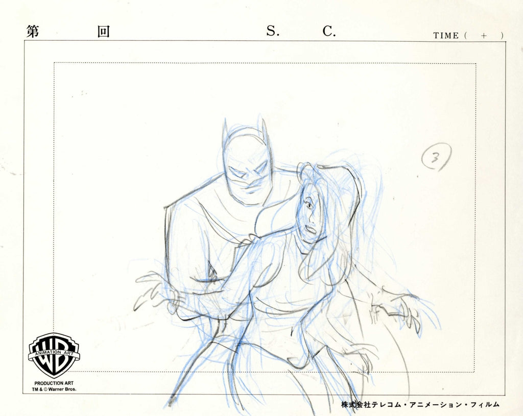 Batman The Animated Series Original Production Drawing: Batman and Talia Al Ghul - Choice Fine Art