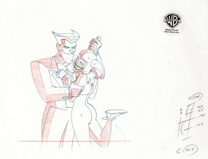 Batman The Animated Series Original Production Drawing: Joker and Harley - Choice Fine Art