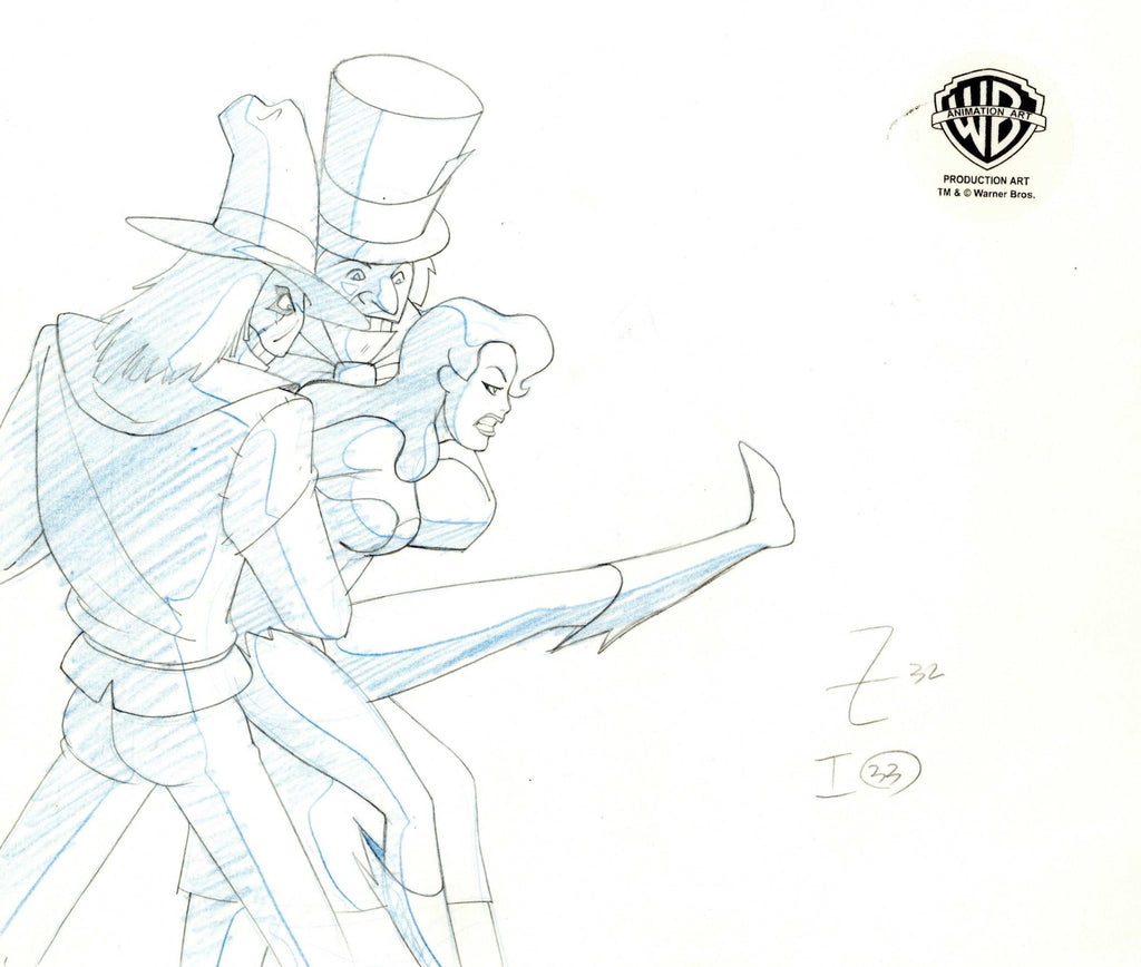 Batman The Animated Series Original Production Drawing: Poison Ivy, Scarecrow, and Mad Hatter - Choice Fine Art
