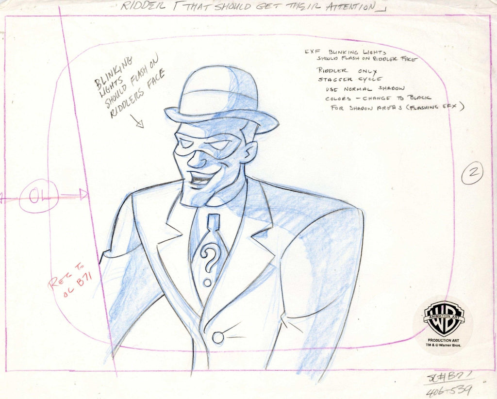 Batman The Animated Series Original Production Drawing: Riddler - Choice Fine Art