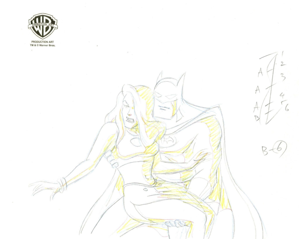Batman The Animated Series Original Production Drawing: Talia and Batman - Choice Fine Art
