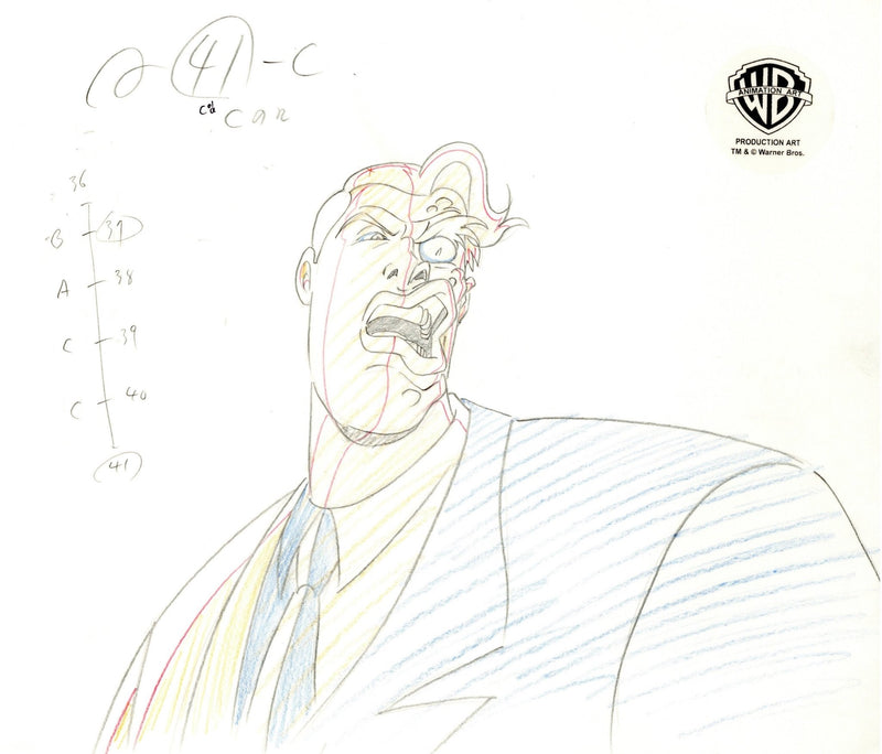 Batman The Animated Series Original Production Drawing: Two-Face - Choice Fine Art