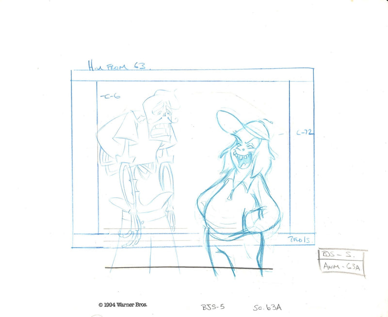 Beetlejuice The Animated Series Original Production Drawing: Beetlejuice and Jacques - Choice Fine Art