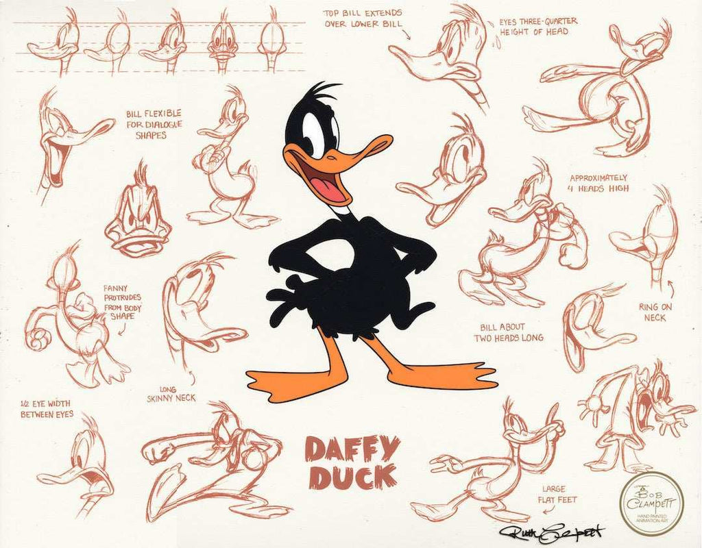 Daffy Duck Model Sheet - Choice Fine Art