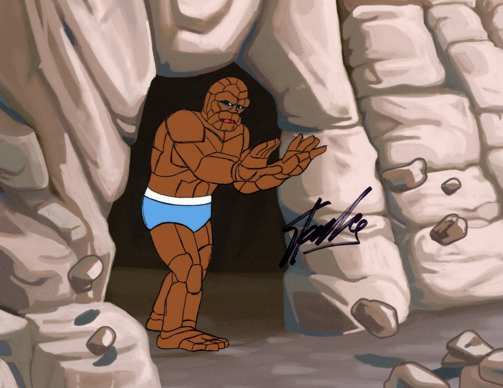 Fantastic Four Original Production Cel and Matching Drawing Signed by Stan Lee: The Thing - Choice Fine Art