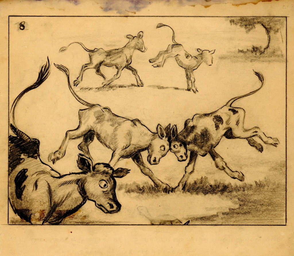 Ferdinand the Bull Storyboard Drawing - Choice Fine Art