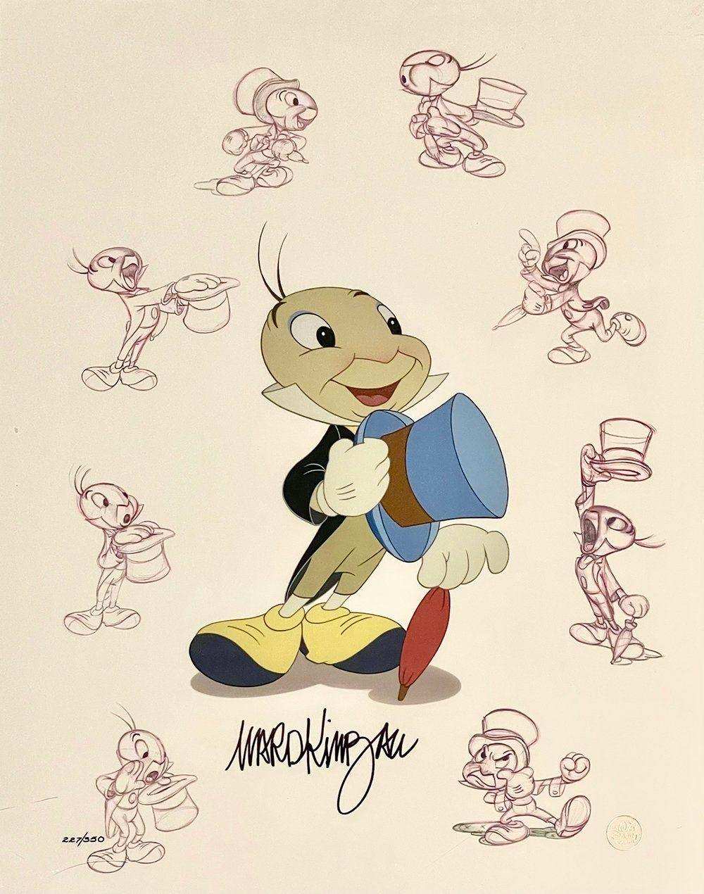 Jiminy Cricket Limited Edition signed by Ward Kimball - Choice Fine Art