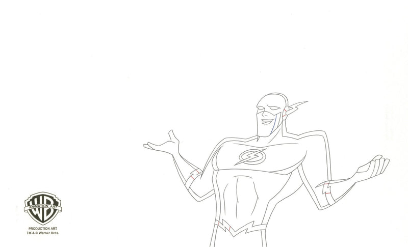 Justice League Original Production Double Aperture Drawing: Martian Manhunter and Flash - Choice Fine Art