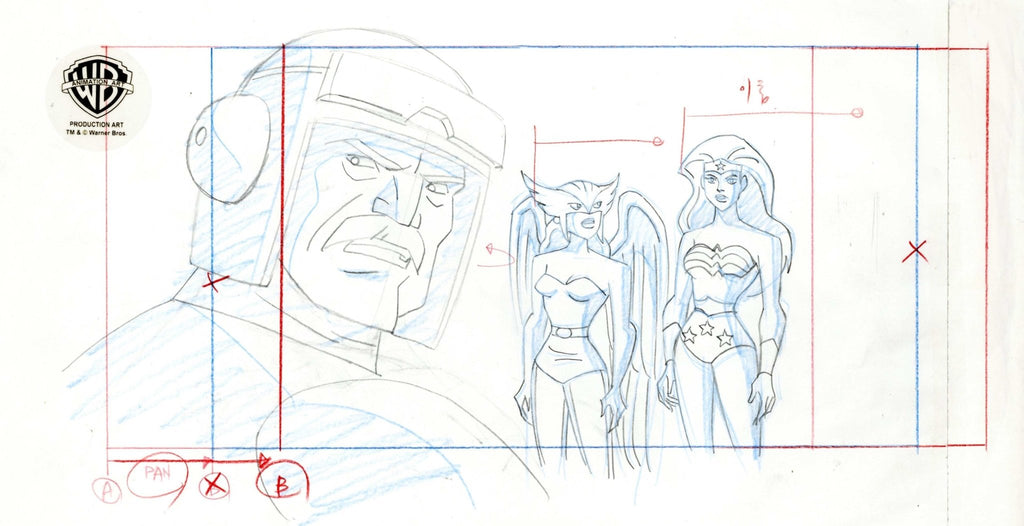 Justice League Original Production Drawing: Hawkgirl and Wonder Woman - Choice Fine Art