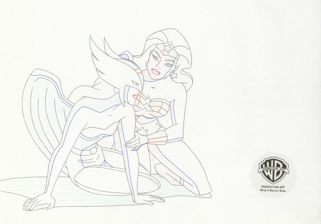 Justice League Original Production Drawing: Wonder Woman and Hawkgirl - Choice Fine Art