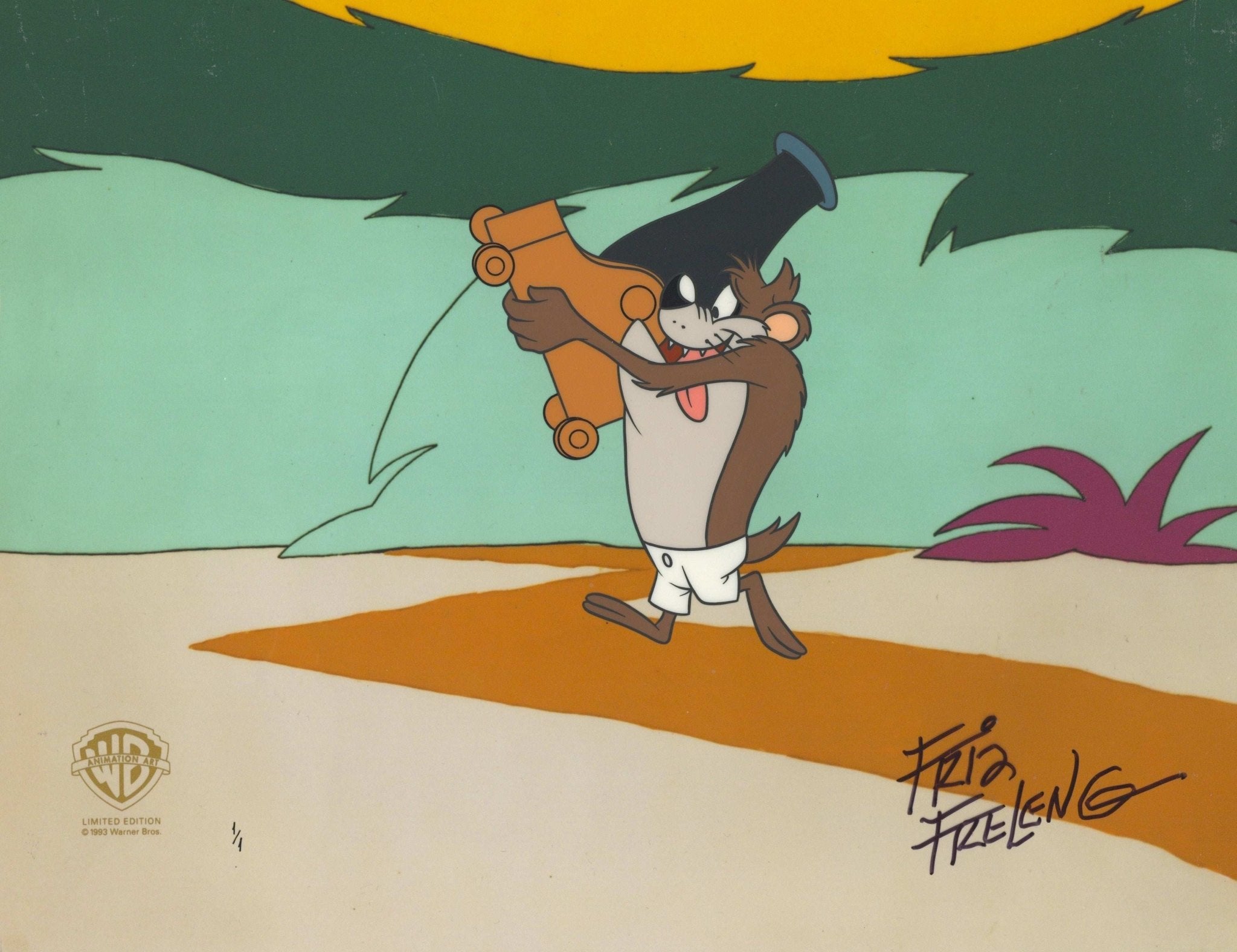 ORIGINAL Warner Brothers Limited CEL, FINALE Signed FRIZ FRELENG LOONEY  TUNES