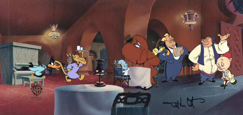 Looney Tunes Original Production Cel: Daffy, Pete Puma, Gossamer, Tweety, and Porky Pig - Choice Fine Art