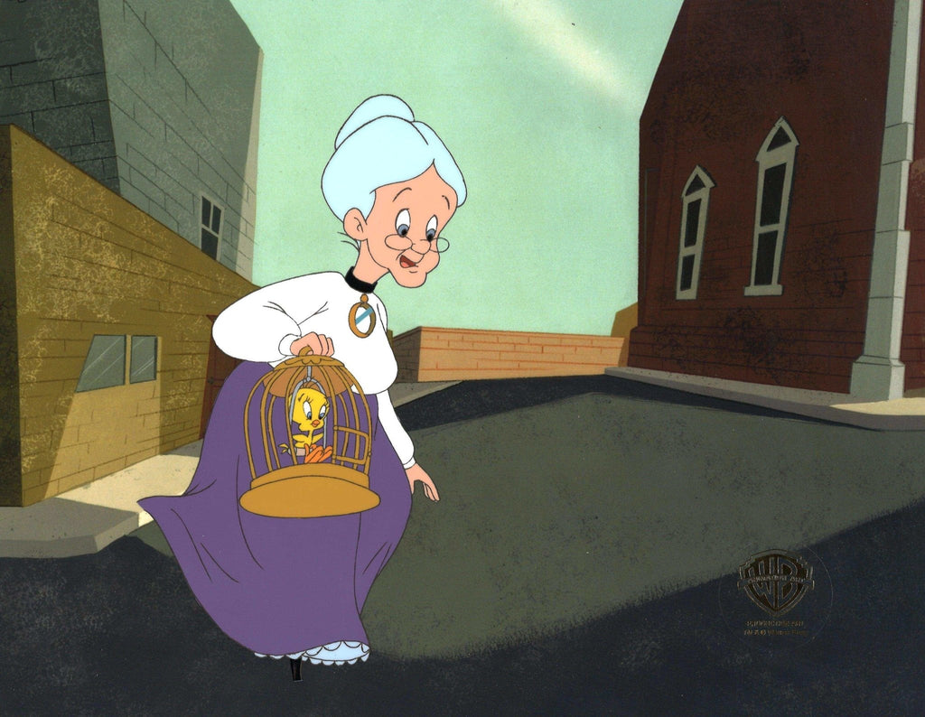 Looney Tunes Original Production Cel: Granny and Tweety Bird - Choice Fine Art
