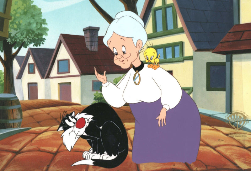 Looney Tunes Original Production Cel: Granny, Sylvester, and Tweety Bird - Choice Fine Art