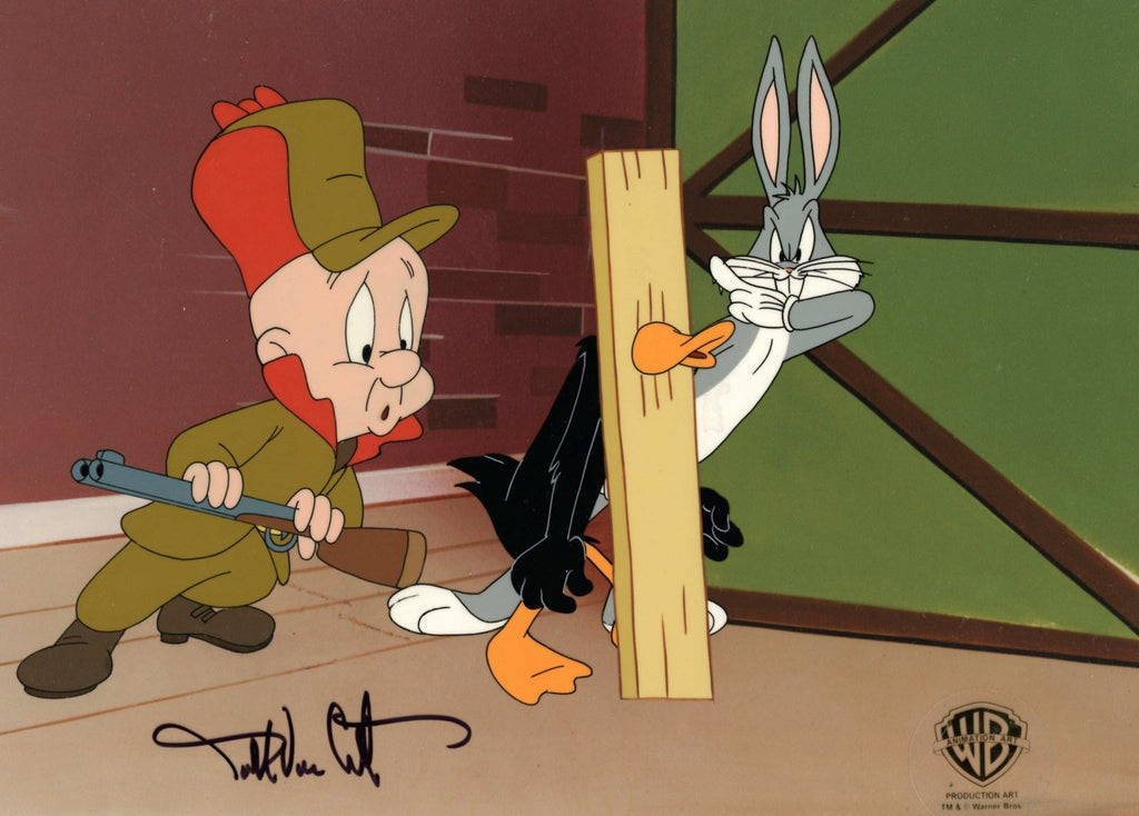 Looney Tunes Original Production Cel Signed by Darrel Van Citters: Bugs Bunny, Daffy Duck, and Elmer Fudd - Choice Fine Art
