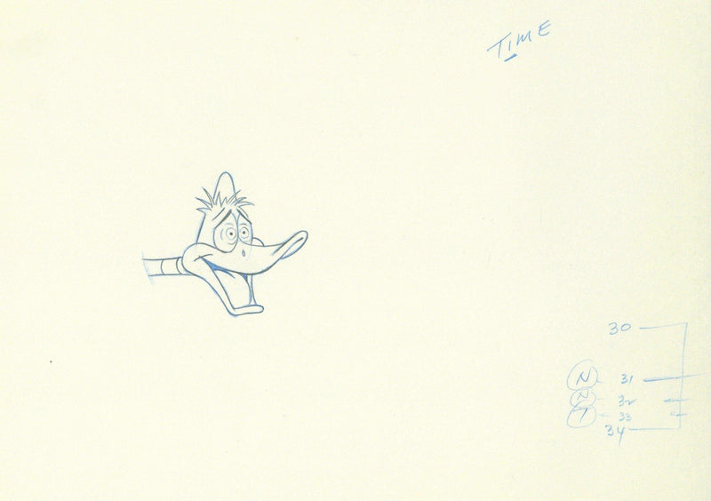 Looney Tunes Original Production Cel with Matching Drawing: Daffy Duck ...