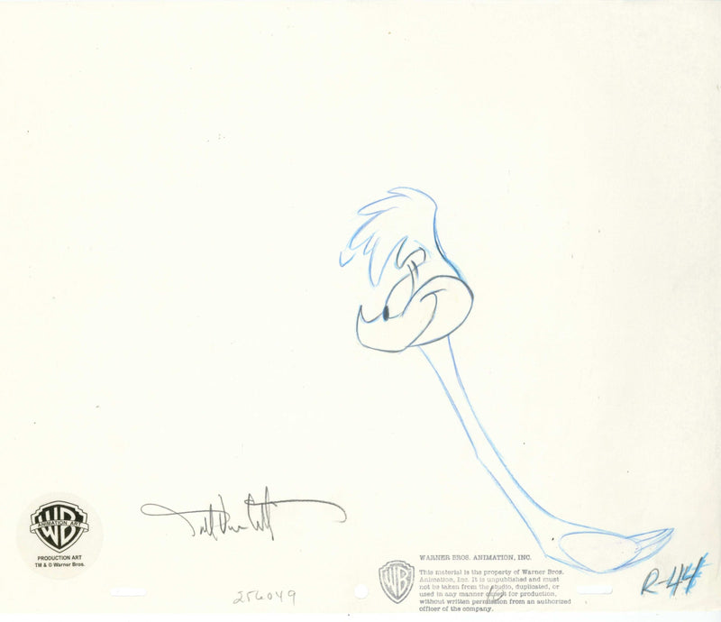 Looney Tunes Original Production Cel with Matching Drawing Signed By Darrell Van Citters: Wile E. Coyote and Roadrunner - Choice Fine Art