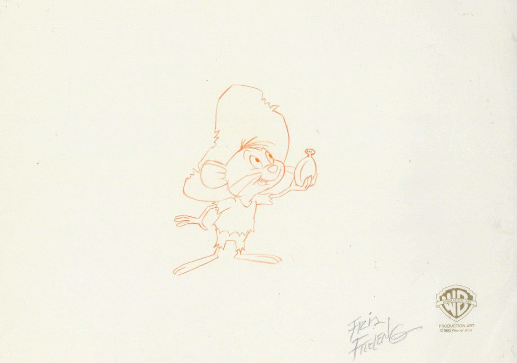 Looney Tunes Original Production Cel with Matching Drawing: Speedy