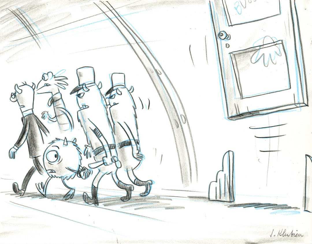 storyboard monsters inc Monsters Inc. Original Storyboard Drawing: Mike Wazowski and Monster Guards