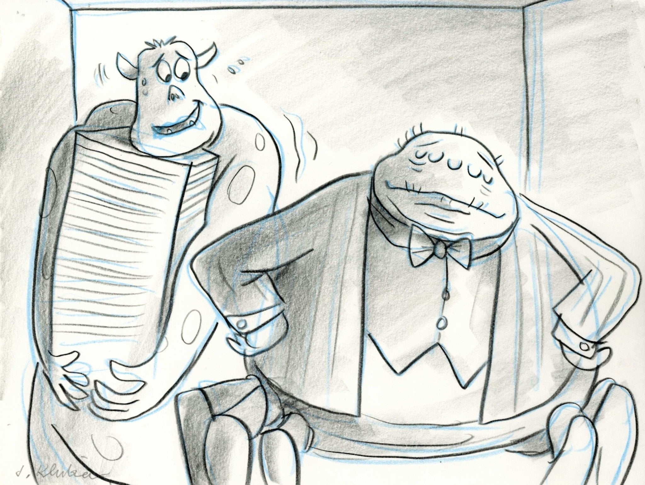 monsters inc fan art Monsters Inc. Original Storyboard Drawing: Sulley, Waternoose