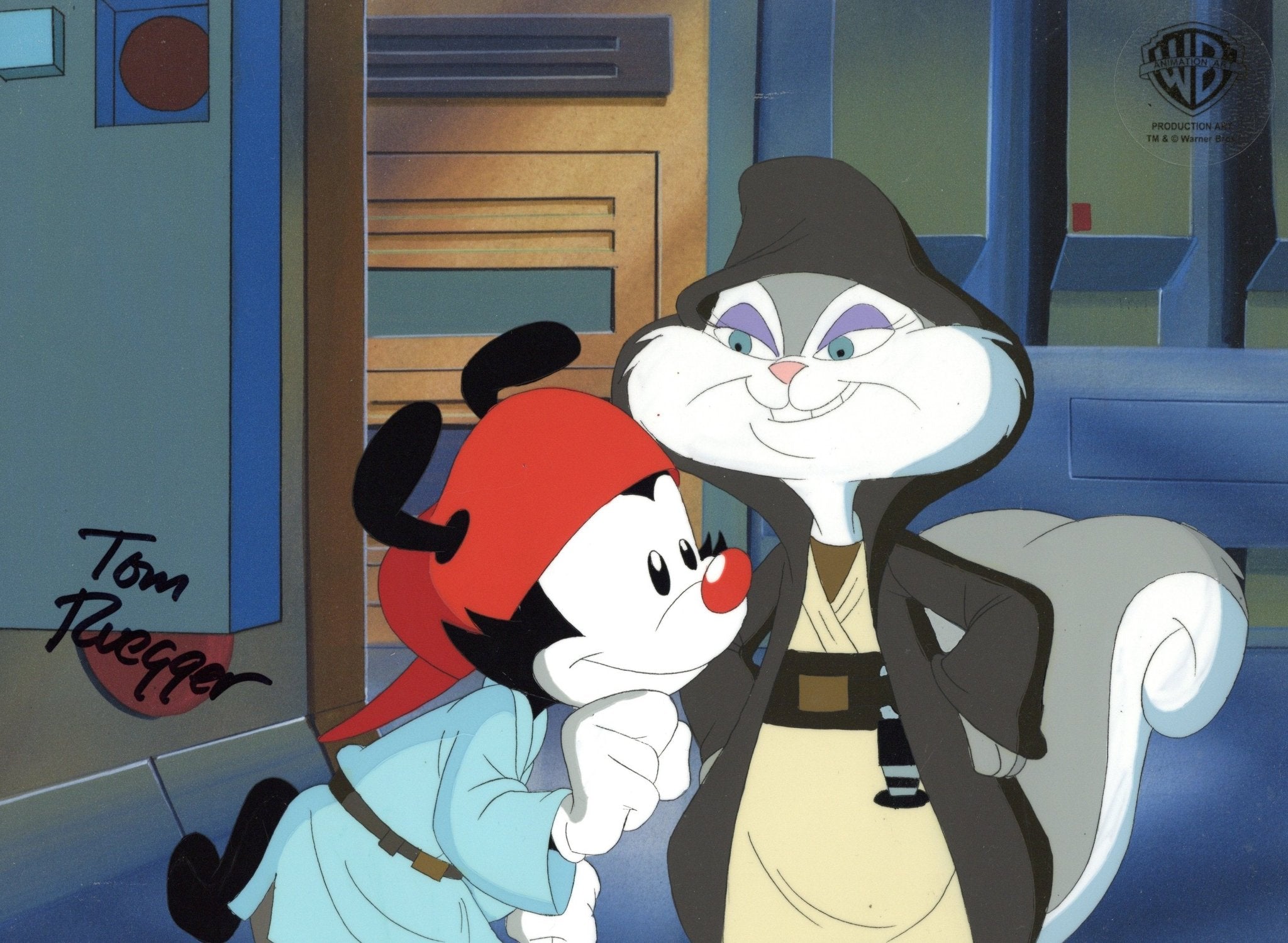 Tom Ruegger Pinky and the Brain Original Production Cel Signed by Tom Ruegger: Wak ...
