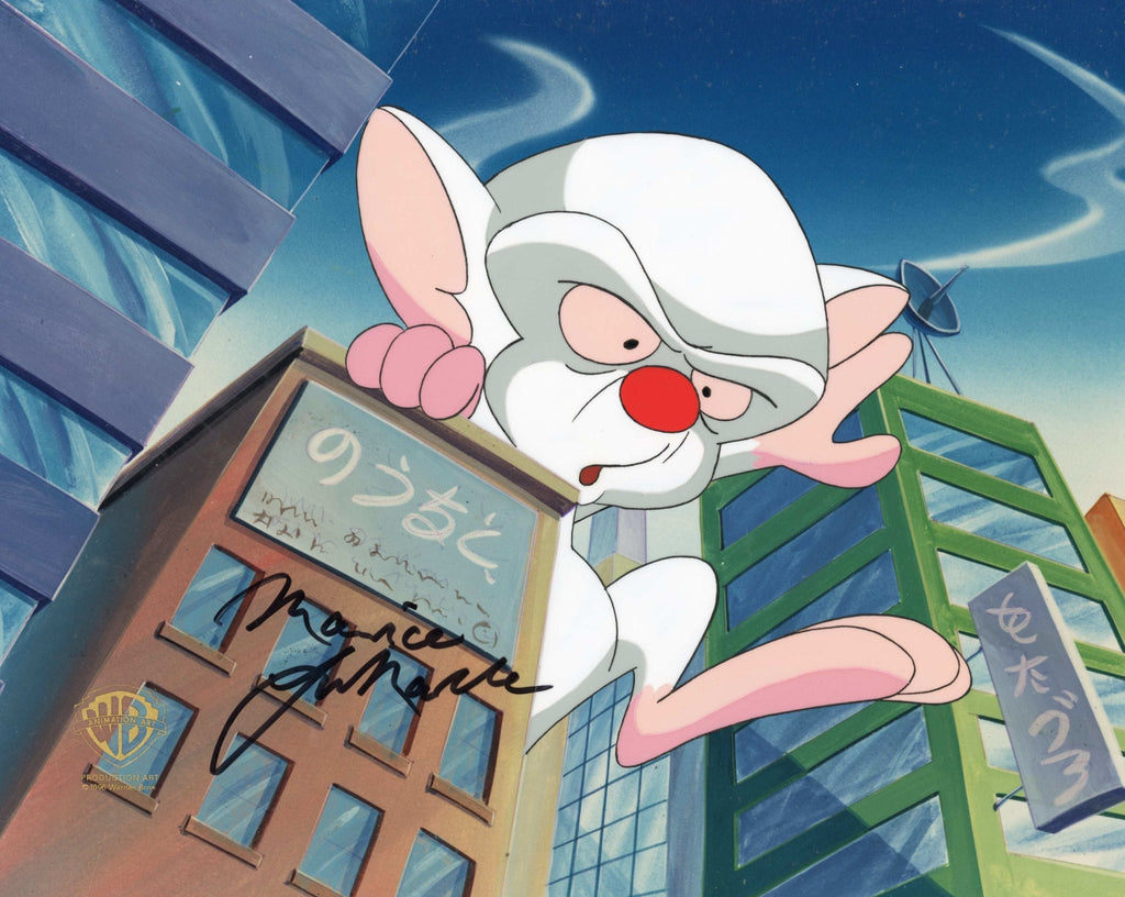 Pinky And The Brain Signed by Maurice LaMarche Original Production Cel: Brain - Choice Fine Art