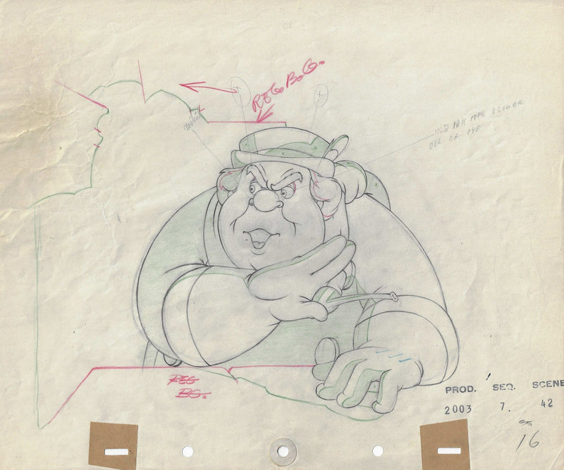 Pinocchio Original Production Drawing: Coachman - Choice Fine Art