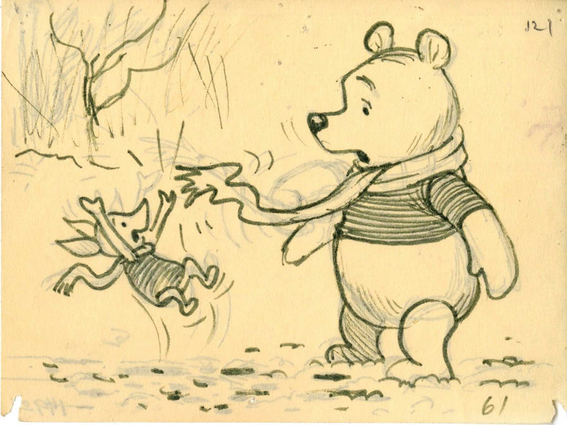 Pooh and Piglet Original Storyboard Drawing - Choice Fine Art