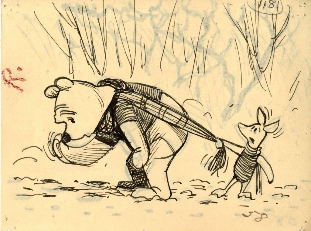 Pooh and Piglet Original Storyboard Drawing - Choice Fine Art