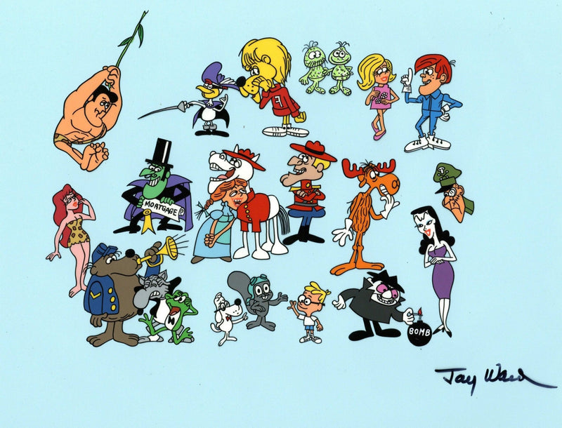 Rocky and Bullwinkle Scene Cel signed by Jay Ward: Rocky and Bullwinkl ...