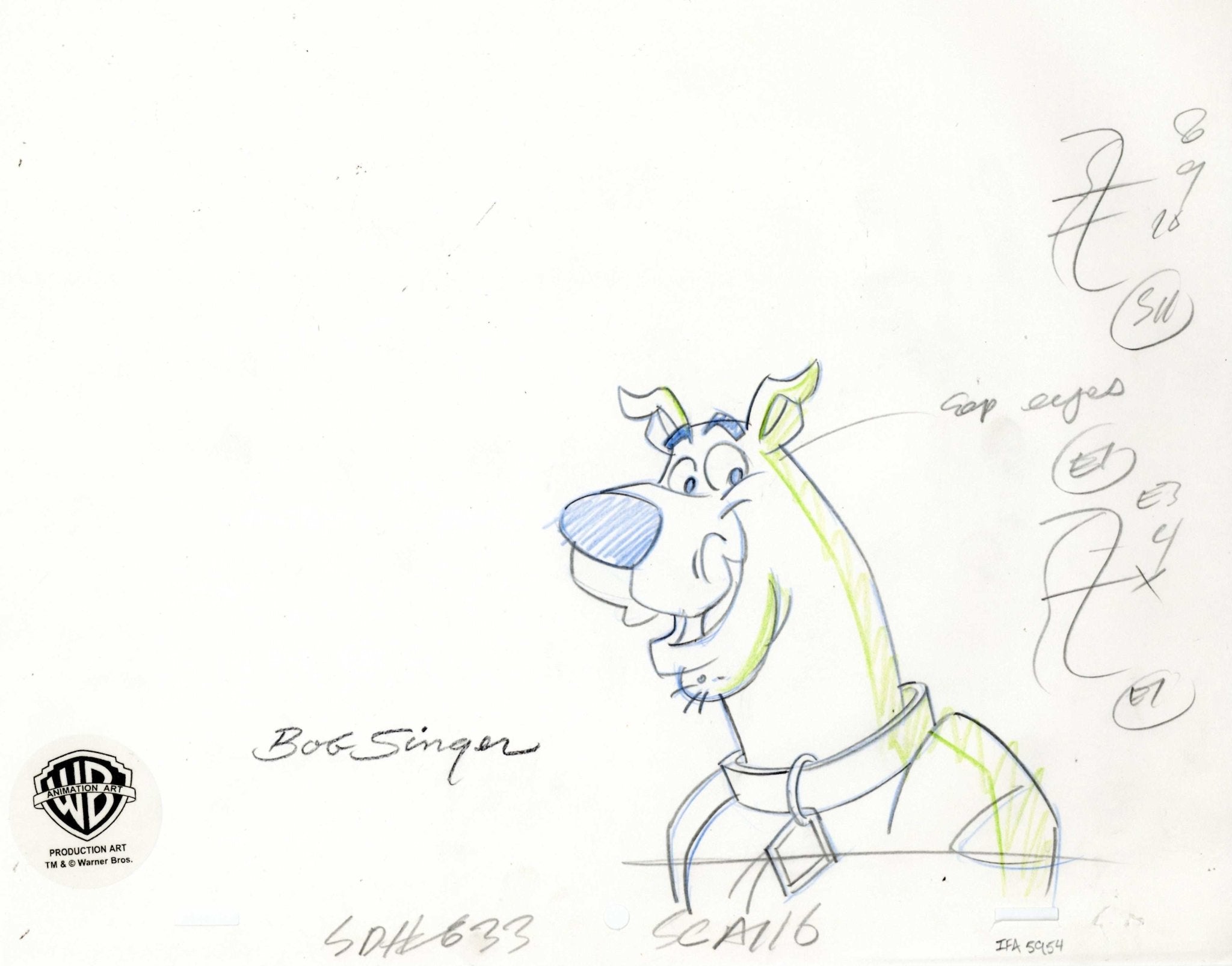 2 Lot Scooby Doo and Shaggy Hanna Barbera Large Pencil Drawings Signed by  Bob Singer at Amazon's Entertainment Collectibles Store