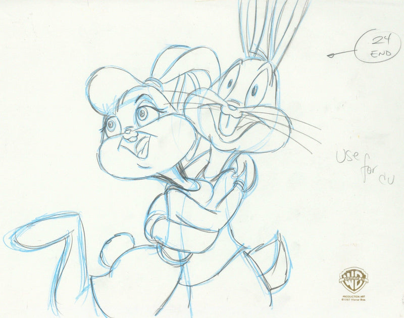 Space Jam Original Production Drawing: Bugs Bunny and Lola Bunny - Choice Fine Art