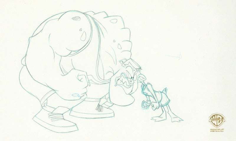 Space Jam Original Production Drawing: Monstar Bang and Daffy Duck - Choice Fine Art