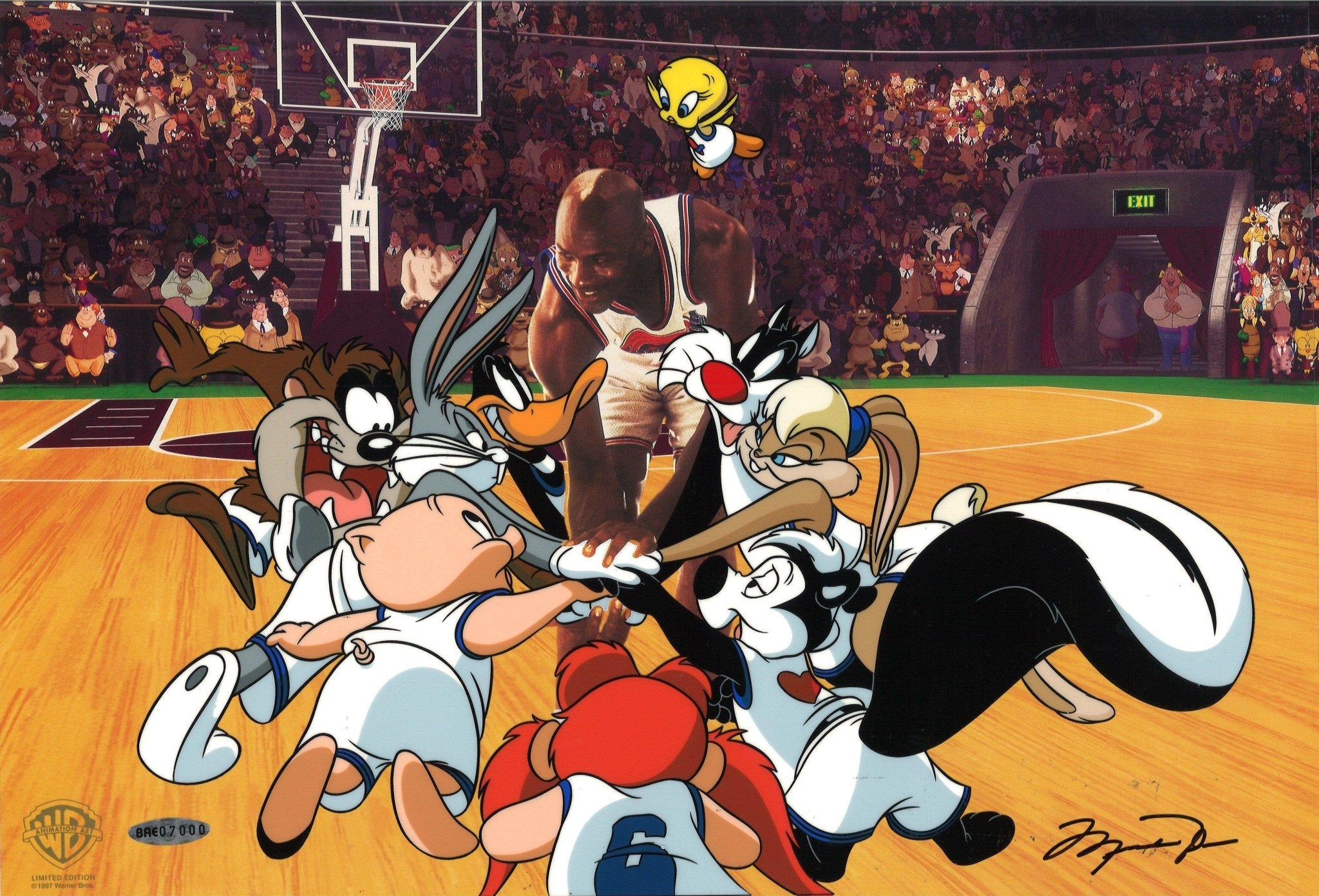 Space Jam Tune Squad Limited Edition Cel Signed by Michael Jordan