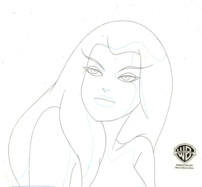 Superman the Animated Series Original Production Cel on Original Background with Matching Drawing: Maxima - Choice Fine Art