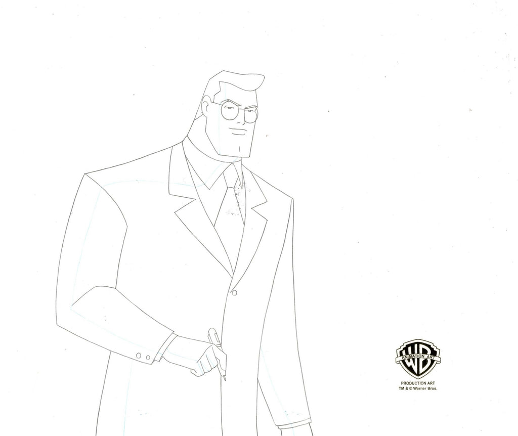 Superman the Animated Series Original Production Cel with Matching Drawing: Clark Kent, Jimmy, Volcana - Choice Fine Art