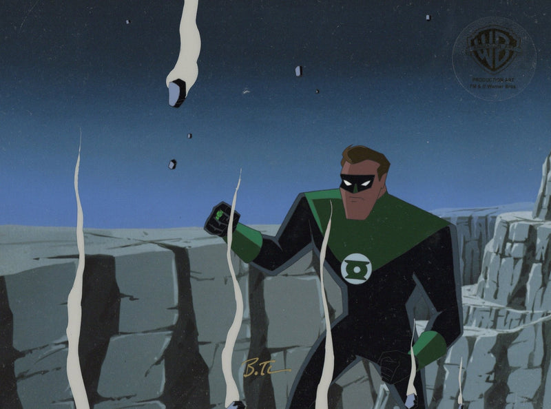 Superman the Animated Series Original Production Cel with Matching Drawing: Green Lantern - Choice Fine Art