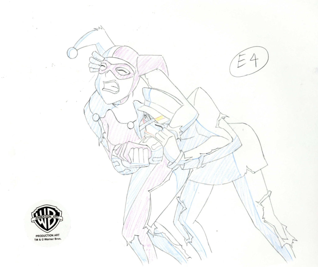 Superman the Animated Series Original Production Drawing: Harley Quinn and Mercy Graves - Choice Fine Art