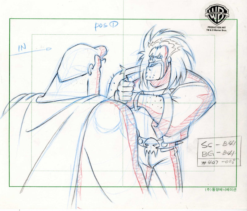 Superman the Animated Series Original Production Drawing: Superman and Lobo - Choice Fine Art