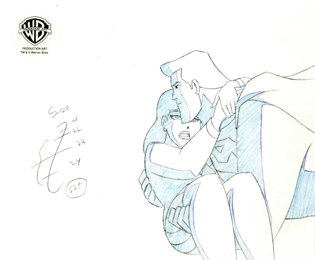 Superman the Animated Series Original Production Drawing: Superman and Lois Lane - Choice Fine Art