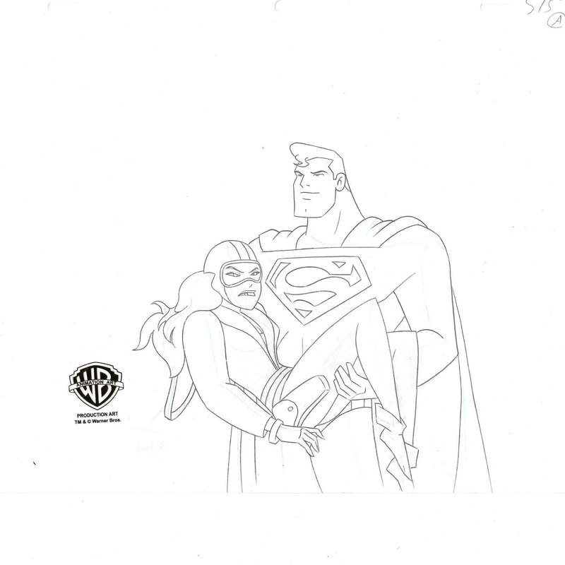 Superman the Animated Series Original Production Drawing: Superman and Roxy Rocket - Choice Fine Art